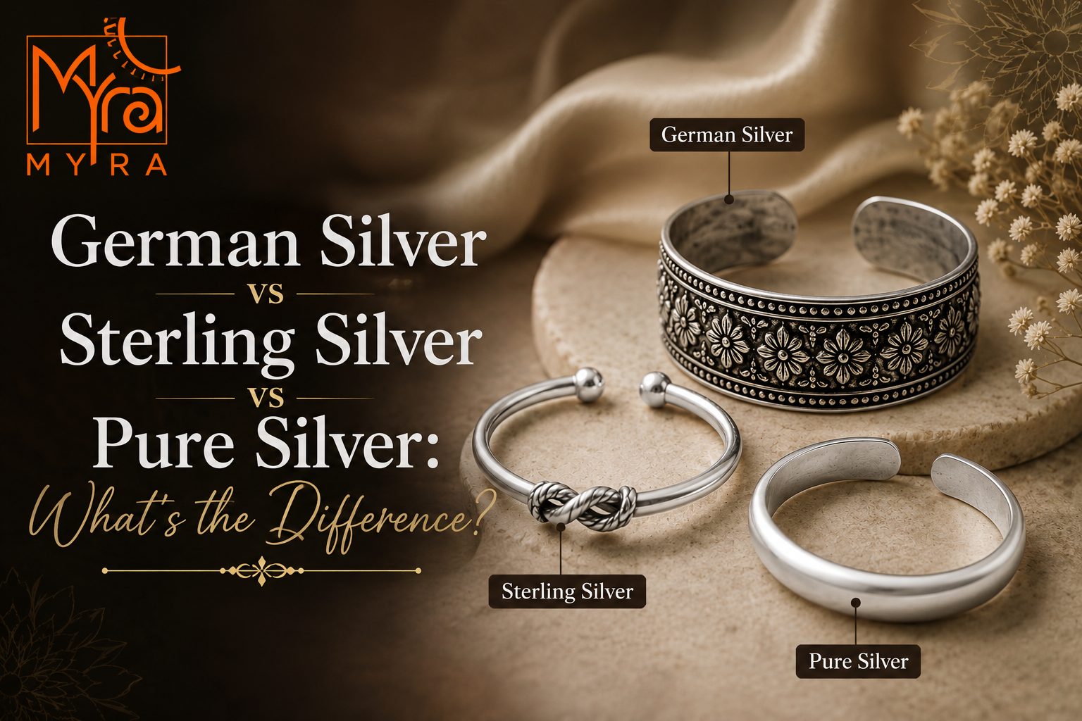 German Silver vs Sterling Silver vs Pure Silver: What’s the Difference?