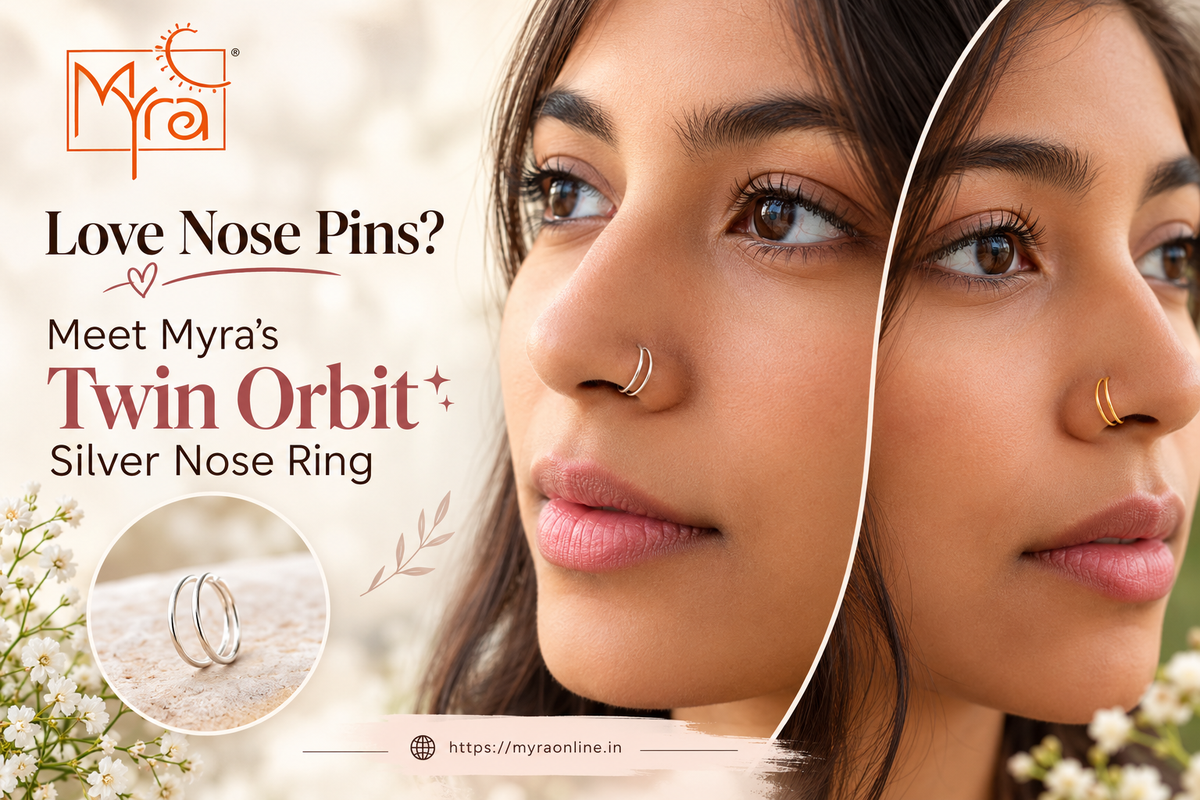Love Nose Pins? Meet MYRA’s Twin Orbit Silver Nose Ring
