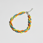 Braided Anklet : Yellow, Turquoise, Orange