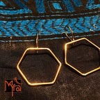 Hexagon Brass Wire Earrings