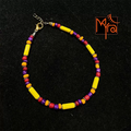 Pipe & Bead Anklet : Yellow, Purple, Red