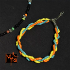 Braided Anklet : Yellow, Turquoise, Orange