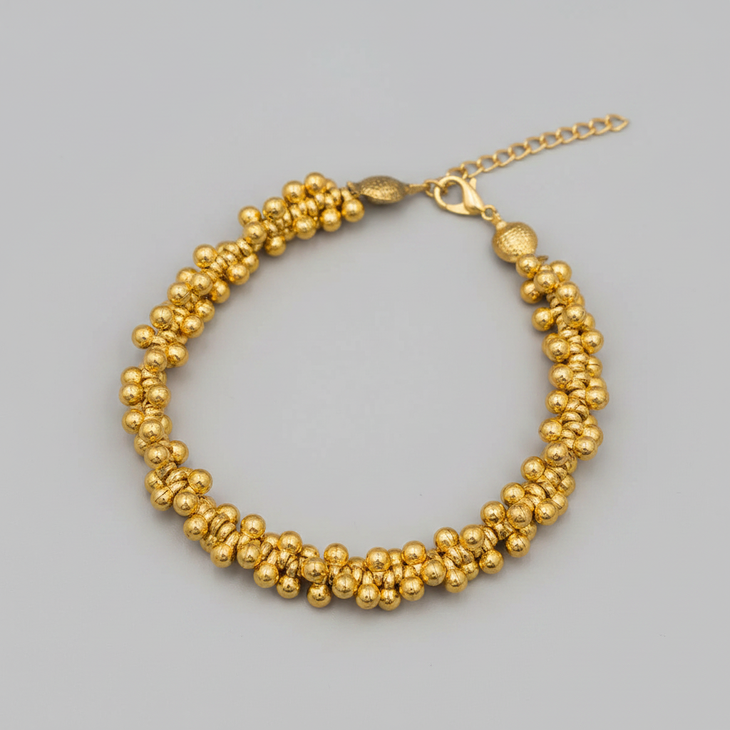 Handcrafted German Silver Golden Bell Anklet