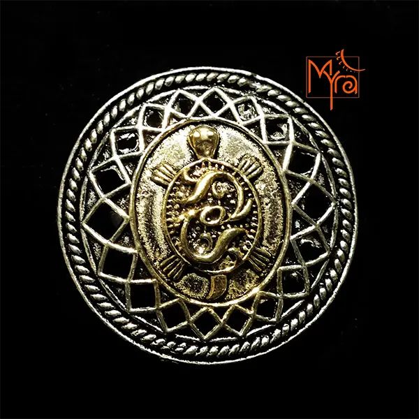 Dual Tone Turtle Motif Ring
