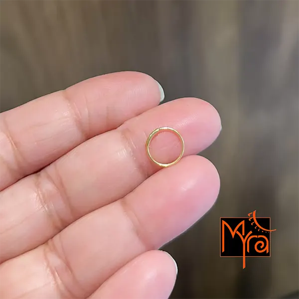 Pure Silver Simple Nose Ring Golden 92.5 sterling silver India MYRA