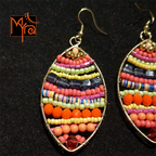 Pink & Orange Beaded Earring