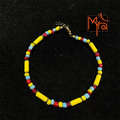 Pipe & Bead Anklet : Yellow, Blue, Red