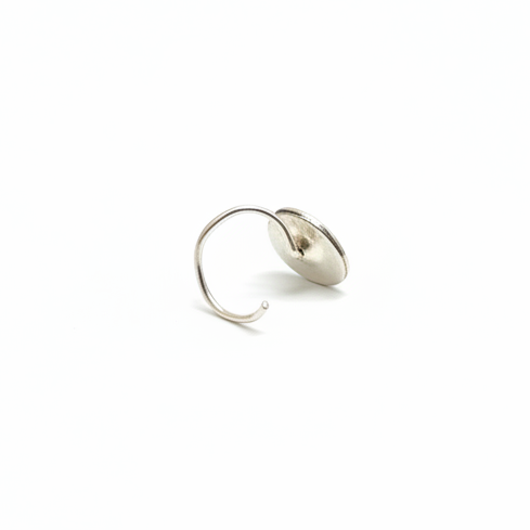 Handpainted Olive Green Grey Teal Flower Nosepin - 925 Sterling Silver Nosepin