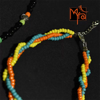 Braided Anklet : Yellow, Turquoise, Orange