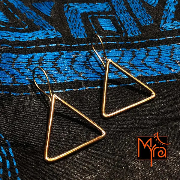 Triangle Brass Wire Earrings
