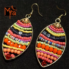 Pink & Orange Beaded Earring