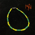 Pipe & Bead Anklet : Green, Yellow