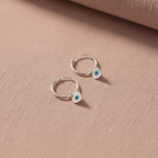 Pure Silver Earring with Evil Eye (Heart)