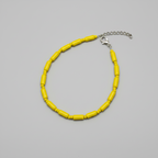 Pipe & Bead Anklet : Yellow