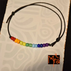 Rainbow Beaded String Anklet (Double Beads)