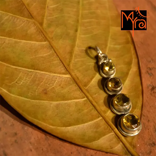 Citrine Stone Pendant 92.5 sterling silver MYRA