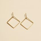Rectangle Brass Wire Earrings