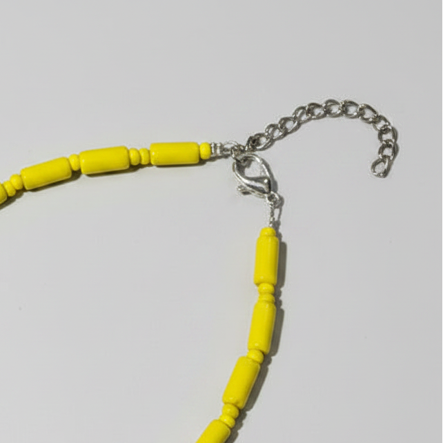 Pipe & Bead Anklet : Yellow