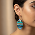 Shades of Blue Beaded Earrings