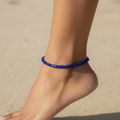 Pipe & Bead Anklet : Navy Blue