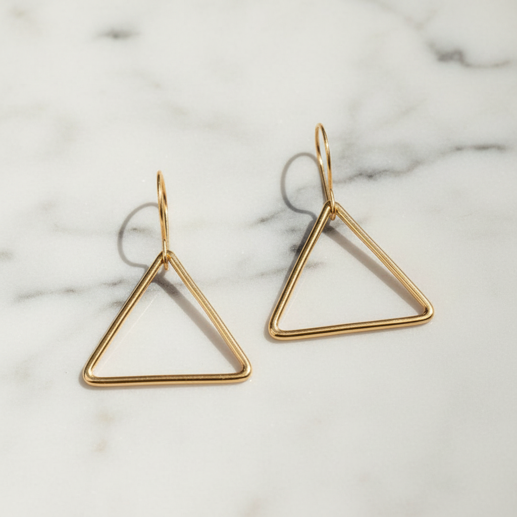 Triangle Brass Wire Earrings