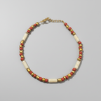 Handcrafted Earth Tone Pipe & Bead Anklet