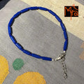 Pipe & Bead Anklet : Navy Blue