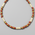 Handcrafted Earth Tone Pipe & Bead Anklet