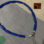 Pipe & Bead Anklet : Navy Blue