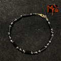 Pipe & Bead Anklet : Black, Grey
