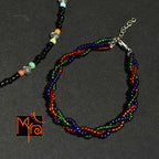 Braided Anklet : Translucent Red, Green, Blue