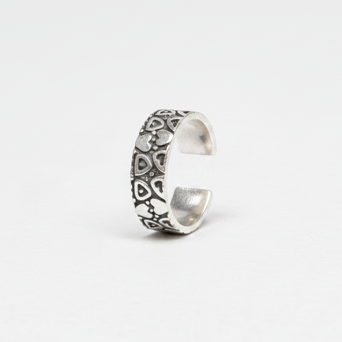 Heart Pattern Toe Ring – Handcrafted Adjustable 925 Sterling Silver Toe Ring