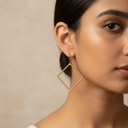 Rhombus Brass Wire Earrings