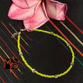 Glass Beaded Charm Anklet : Orange