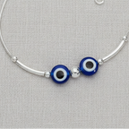92.5 Sterling Silver Evil Eye Anklet