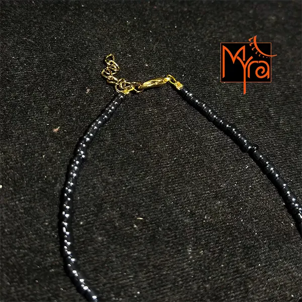 Plain Beaded Anklet : Steel Grey