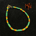 Pipe & Bead Anklet : Green, Yellow, Orange