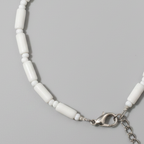 Pipe & Bead Anklet : White