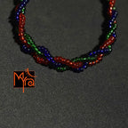 Braided Anklet : Translucent Red, Green, Blue
