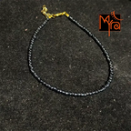 Plain Beaded Anklet : Steel Grey