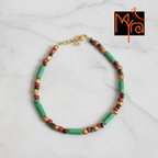 Pipe & Bead Anklet : Green, Brown, Golden