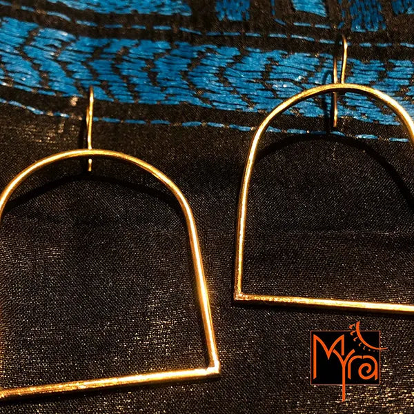 Bird Cage Brass Wire Earrings