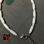Pipe & Bead Anklet : White