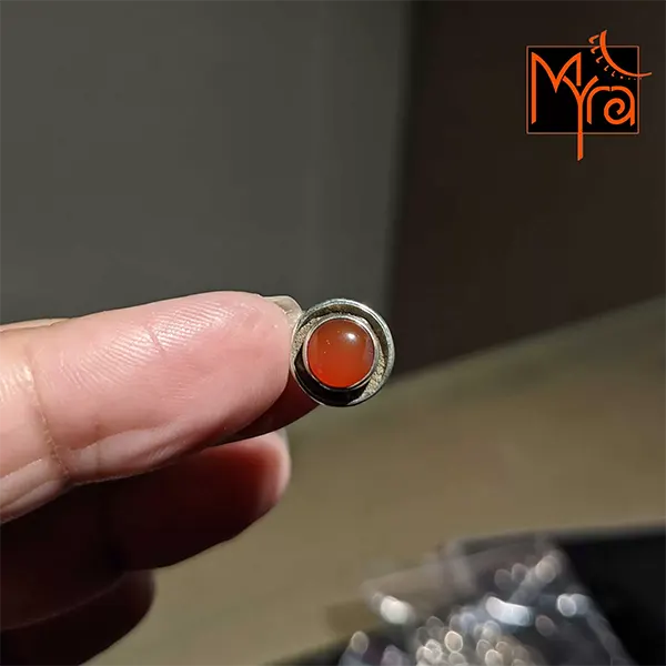Carnelian Studded Nose Stud