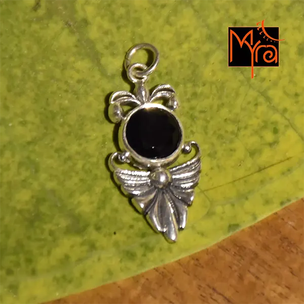 Glass Iolite Pendant 92.5 sterling silver MYRA