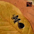 Handcrafted blue iolite flower silver pendant India MYRA