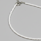 Plain Beaded Anklet : White