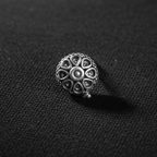Pure Silver Flower Circle Pattern Nosepin (Wired)