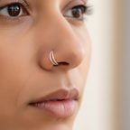 Twin Orbit Nose Ring (silver polished)
