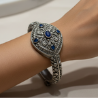 Neel Nazar | Blue Stone German Silver Bracelet